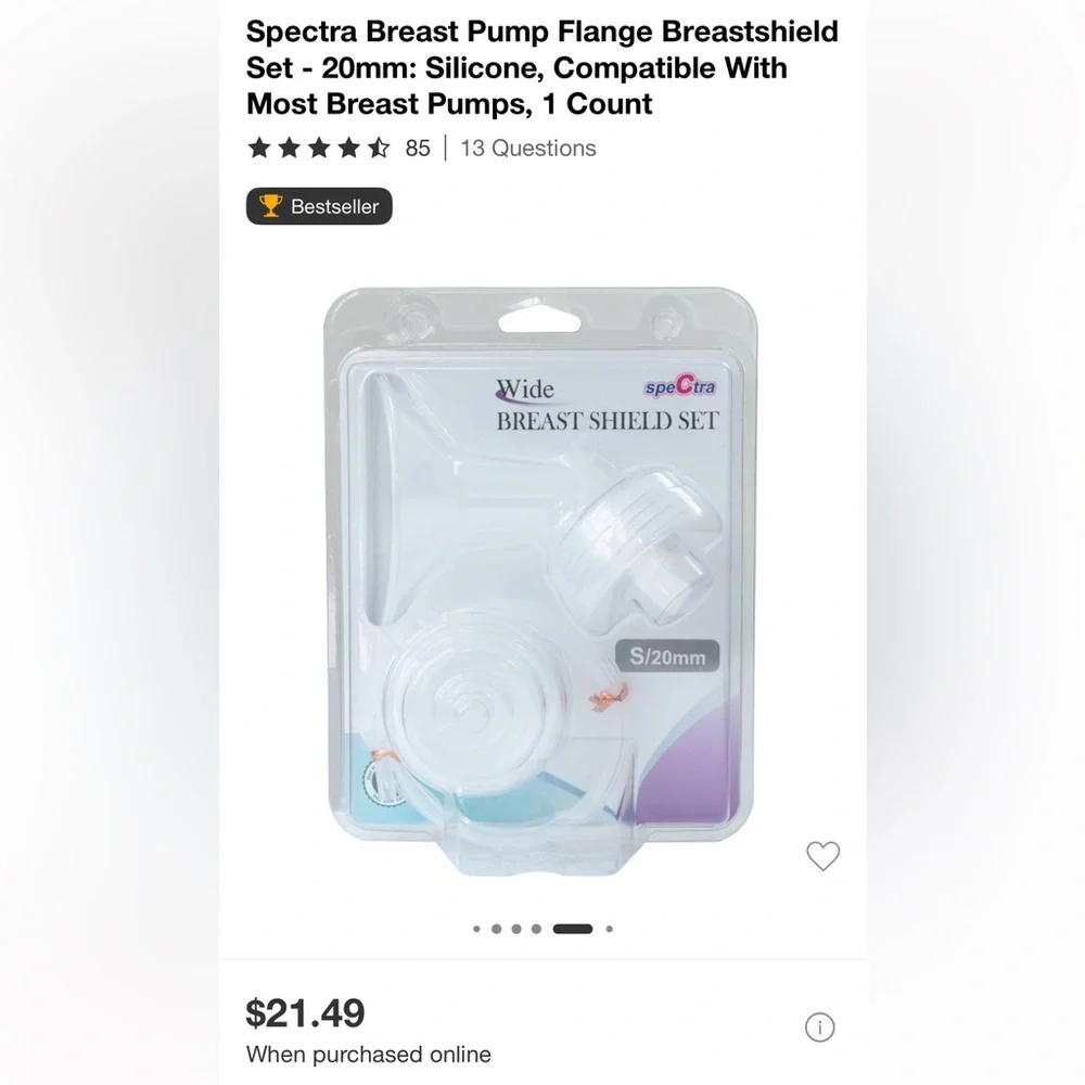 Spectra Wide Breast Flange Set with Bottles - Clear & White - Picture 7 of 7